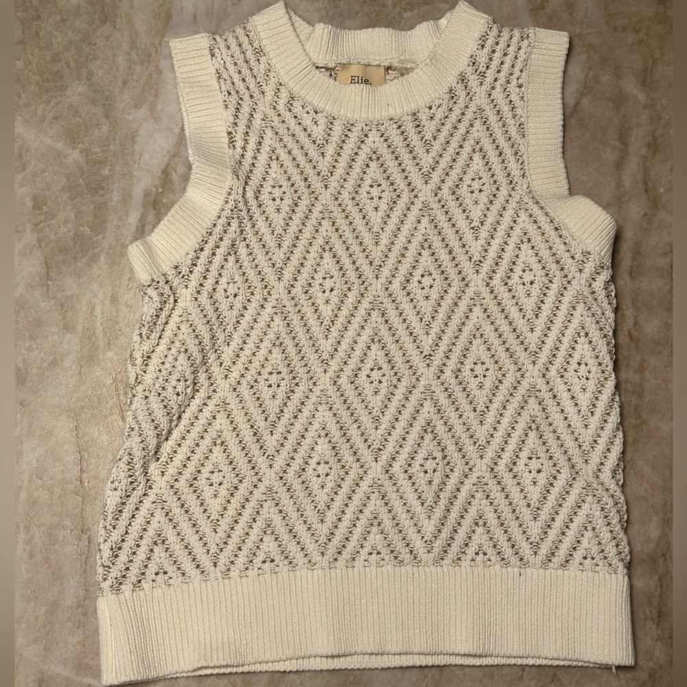 Elie Tahari | Cream Sleeveless Knit Top